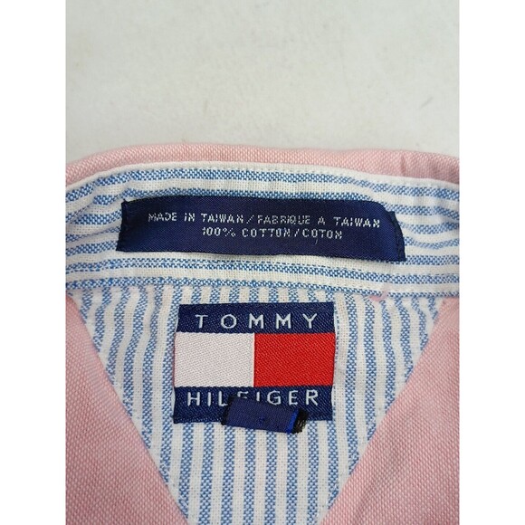 Vtg Tommy Hilfiger Youth XL Long Sleeve Colorblock Shirt Crest Logo - Picture 9 of 10
